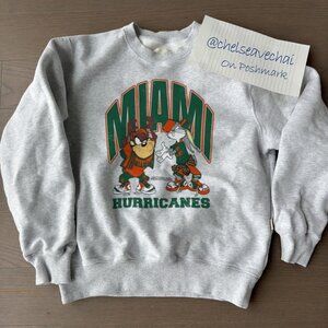 Vintage NCAA Miami Hurricanes Looney Tunes Sweatshirt, University of Miami Shirt